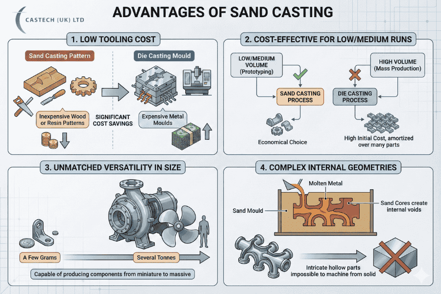 advantages of sand casting