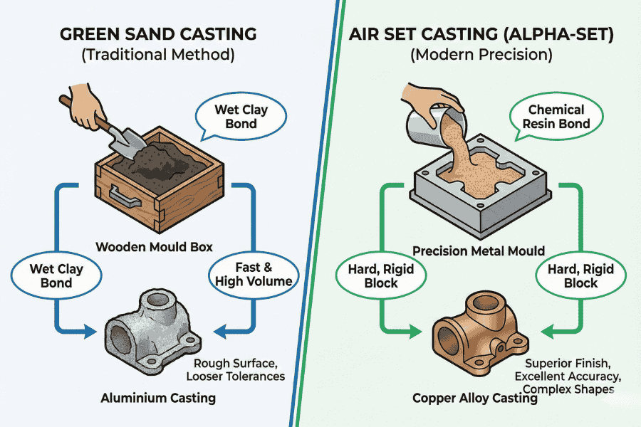 green sand vs air set